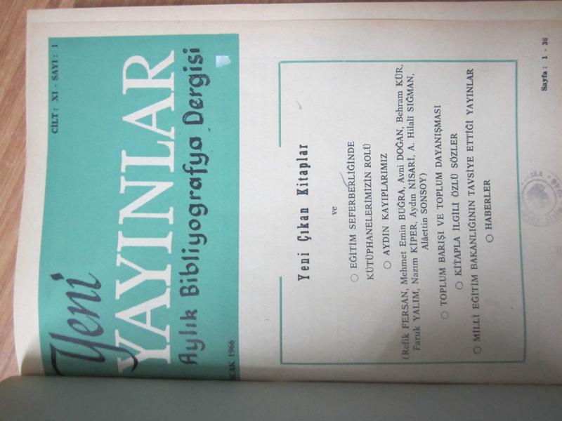 Yeni Yayınlar Aylık Bibliyografya Dergisi -  Ocak - Aralık 1966 - Siyah Ciltli