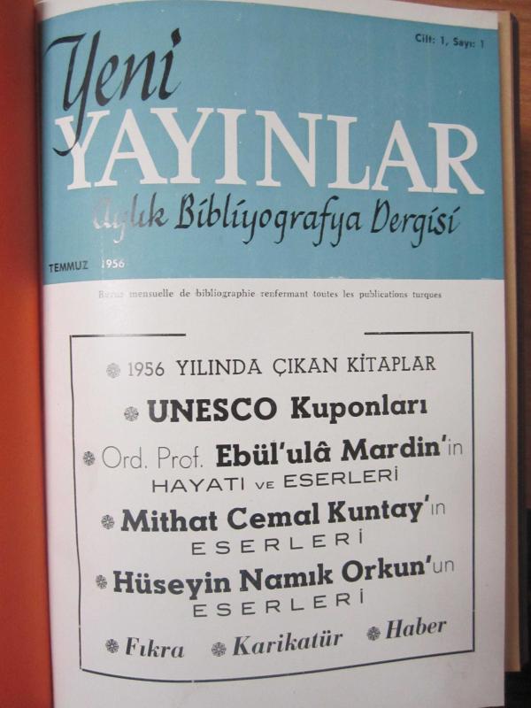 Yeni Yayınlar Aylık Bibliyografya Dergisi - Temmuz - Aralık 1956 - Ciltli