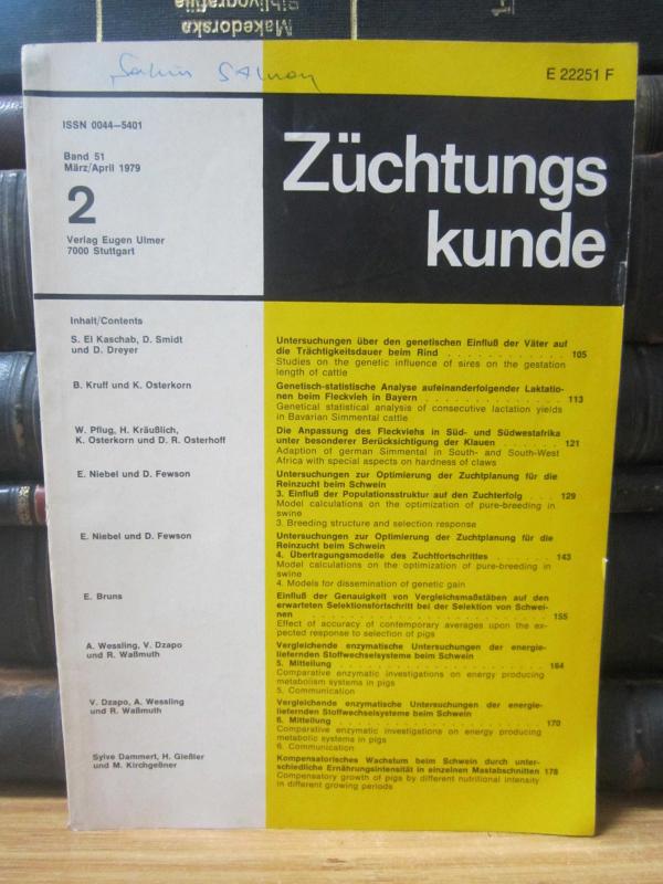 Züchtungs Kunde - Band 51 - Marz/Apri 1979